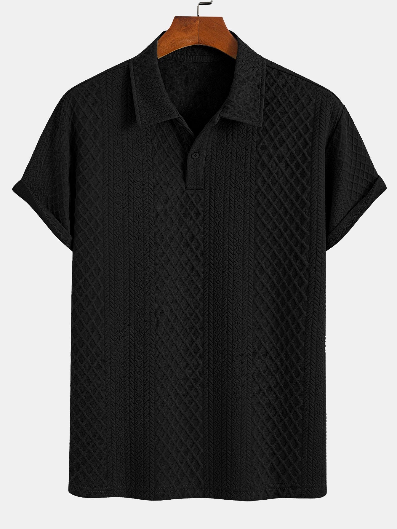 Edgardo® | Geometric Diamond Jacquard Polo & Shorts