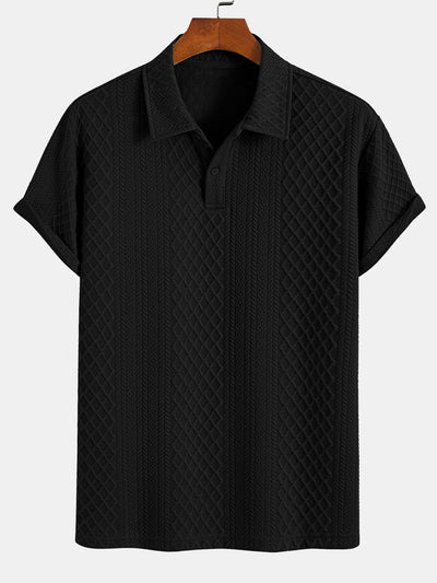 Edgardo® | Geometric Diamond Jacquard Polo & Shorts