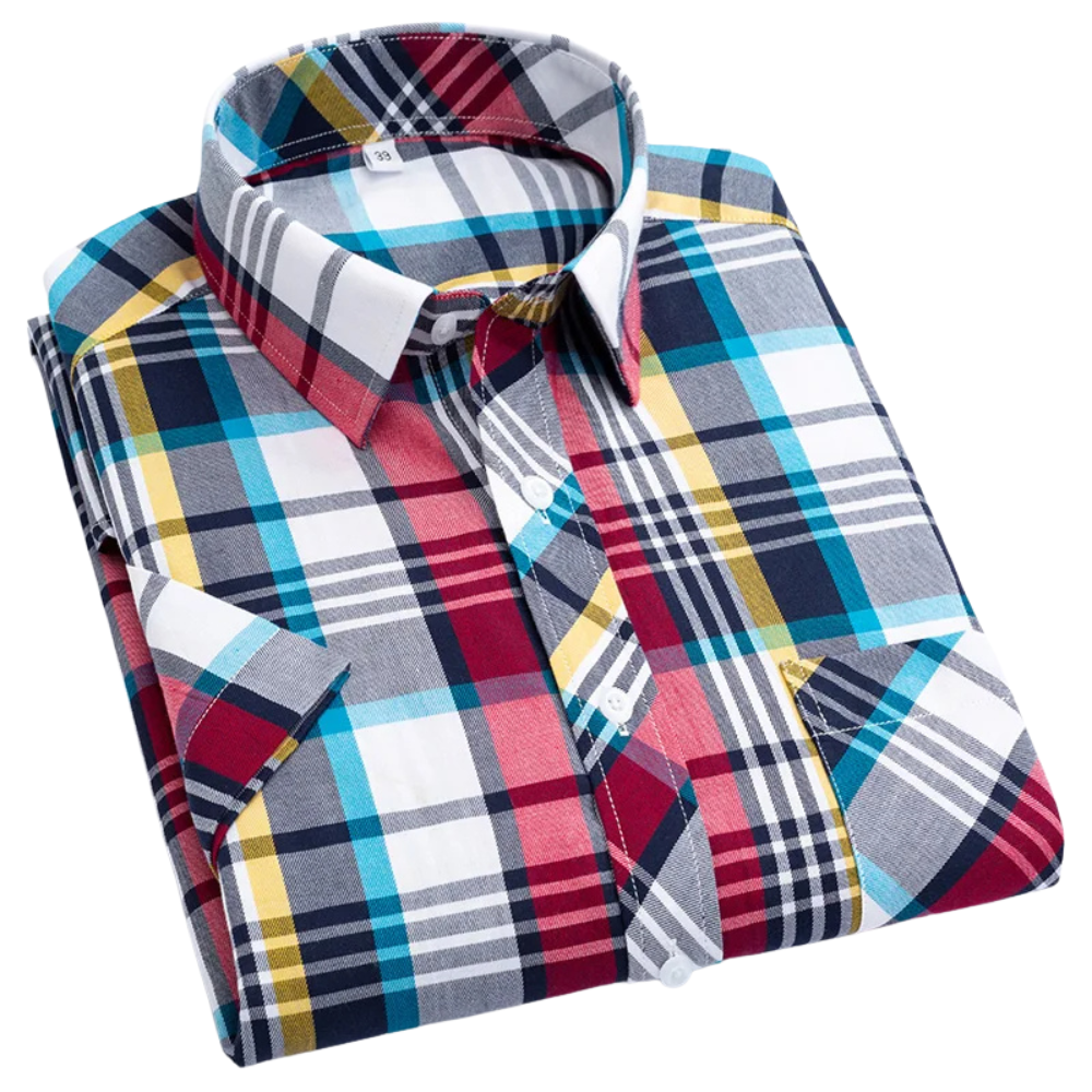 Mason | Cotton Short Sleeved Checkered Shirt