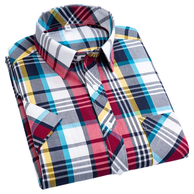 Mason | Cotton Short Sleeved Checkered Shirt