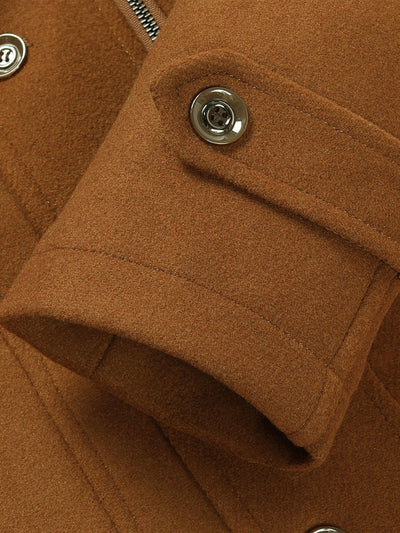 Rowan | Double Layer Detachable Neck Woolen Coat