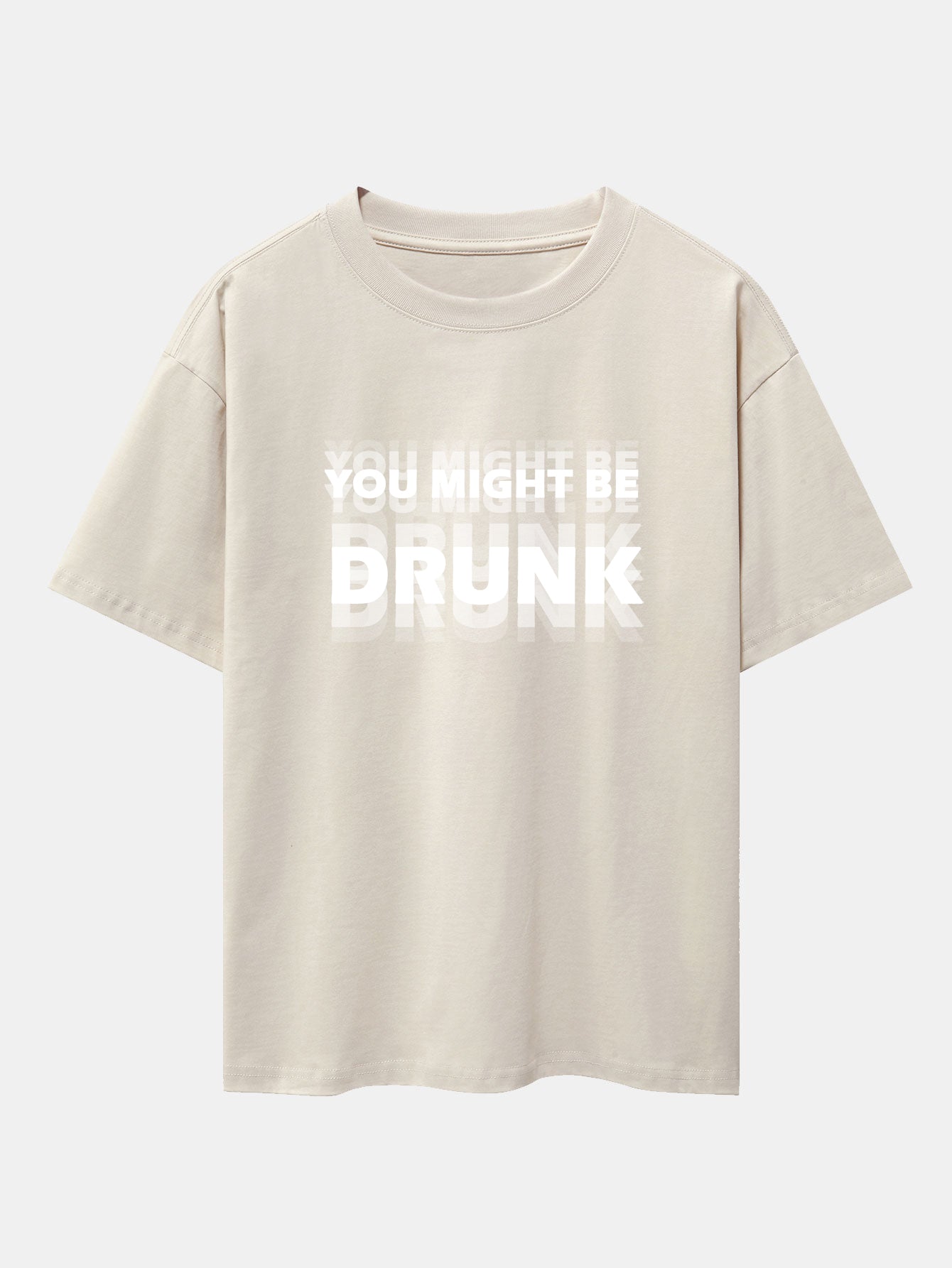 Cameron® | You Might Be Drunk Print Drop Shoulder Oversize T-Shirt