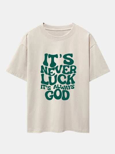 Cruz® | God Slogan Print Drop Shoulder Oversize T-Shirt & Drawstring Corduroy Shorts