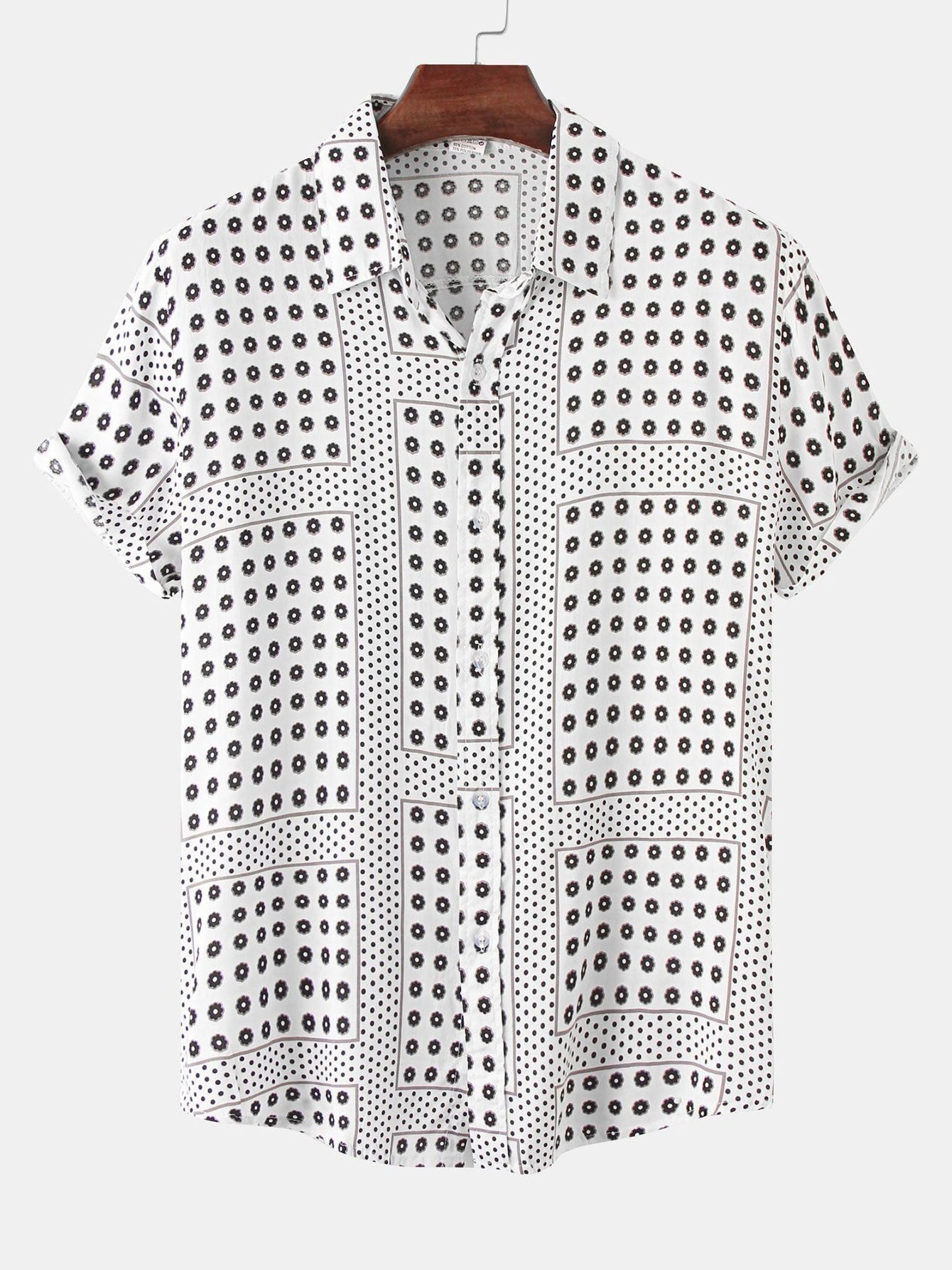Arsen® | Polka Dot Floral Print Button Up Shirt