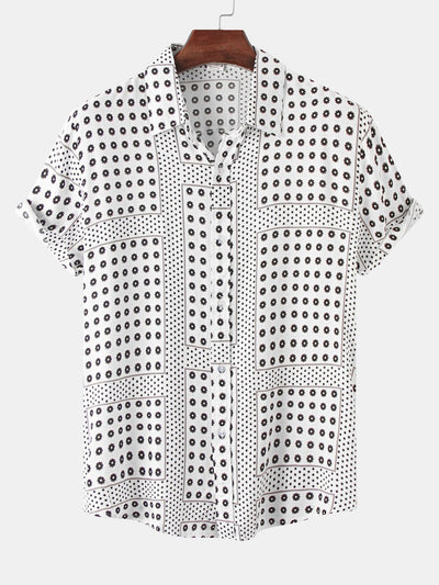 Arsen® | Polka Dot Floral Print Button Up Shirt