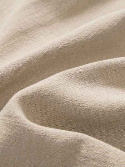 Donato® | Linen And Rayon Blend Stand Collar Shirt & Wrinkle Textured Straight Leg Pants