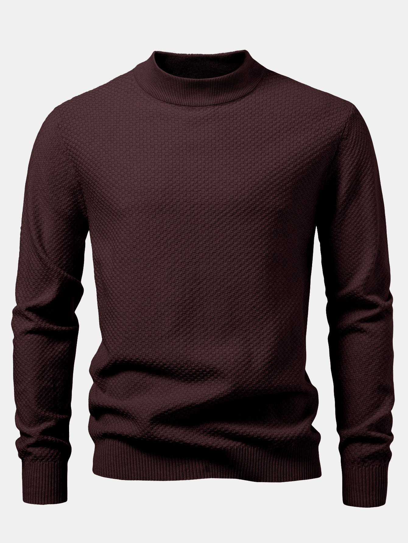 Amir® | Checkerboard Textured Mock Neck Sweater