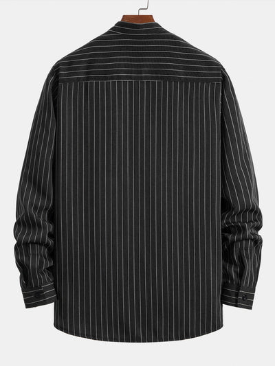 Althaea® | Long Sleeve Stand Collar Striped Shirt