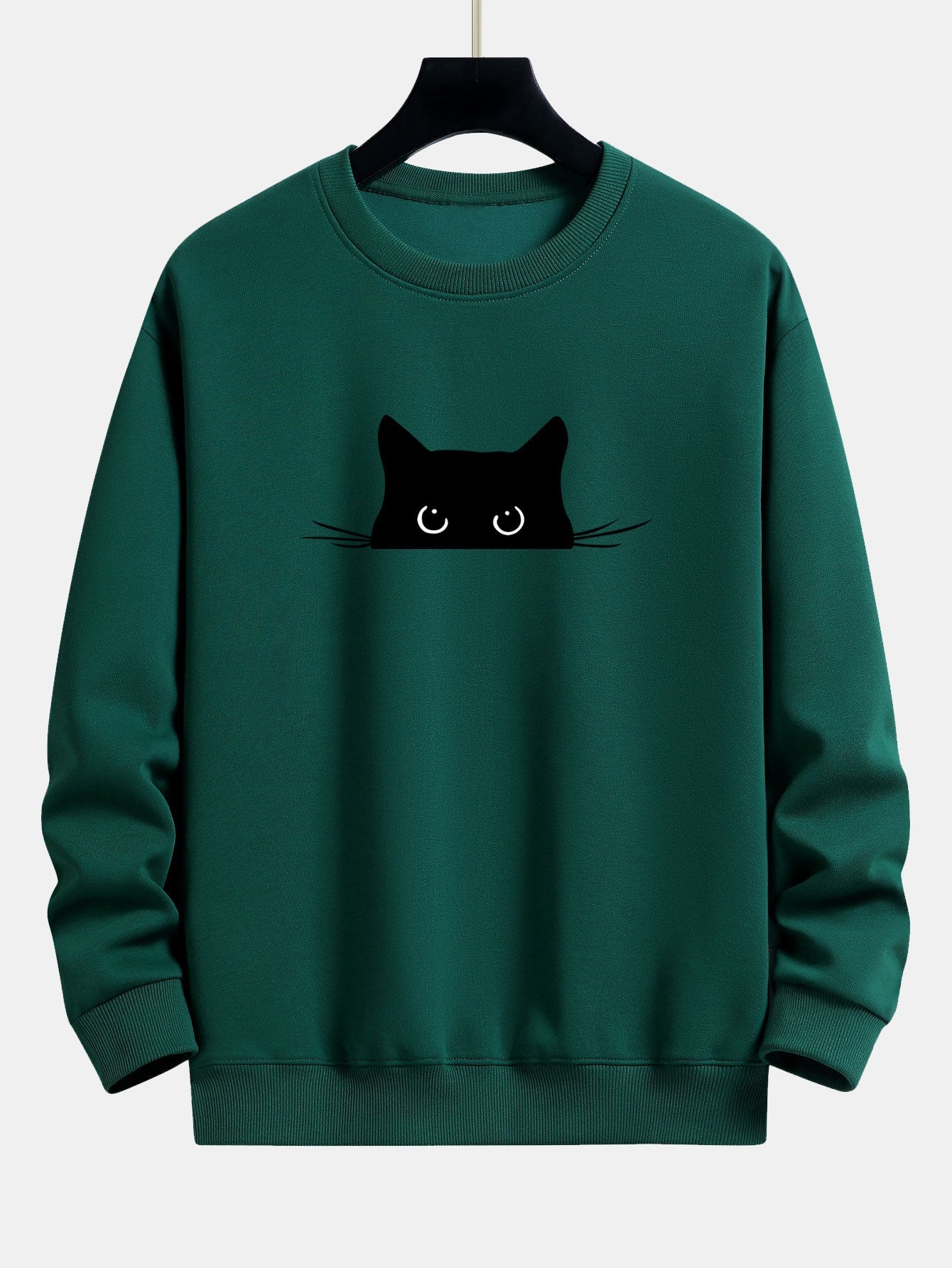 Federico® | Black Cat Print Relax Fit Sweatshirt