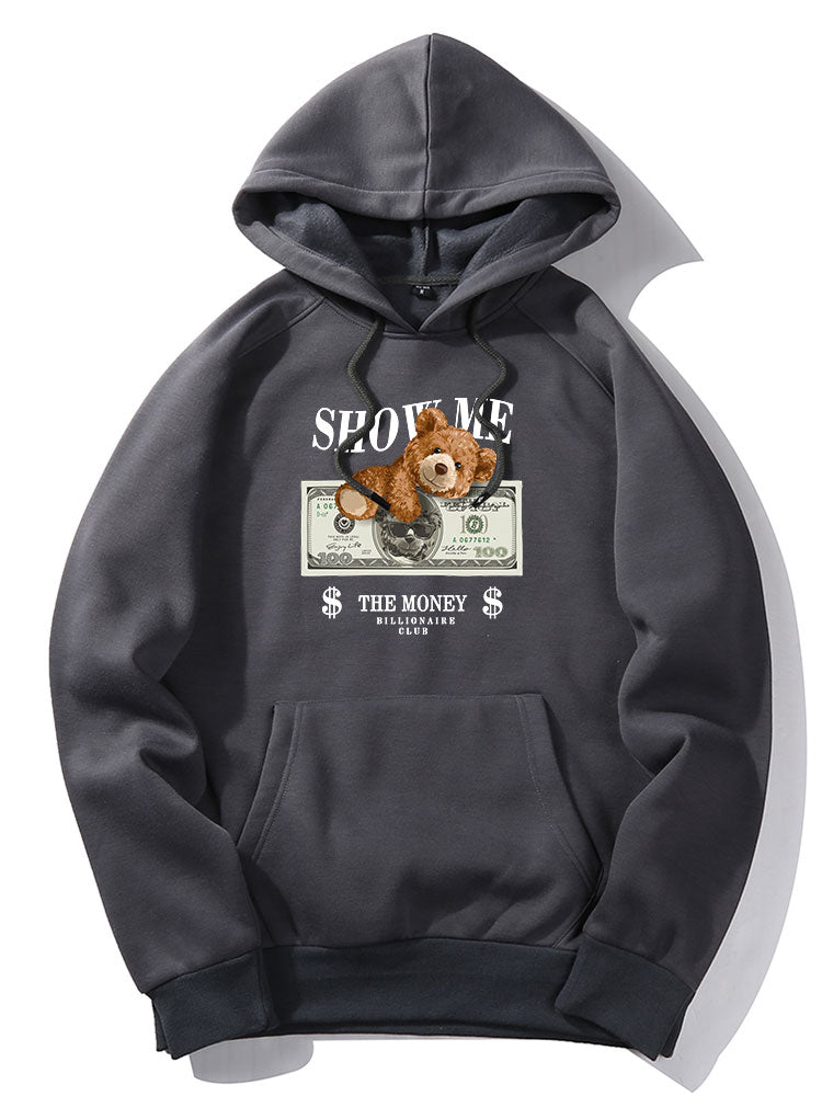 Nikolas | Money Bear Print Hoodie