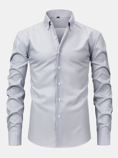 hola STRIPED LONG SLEEVE BUTTON-DOWN SHIRT & SLIM FIT SKINNY LEG PANTS