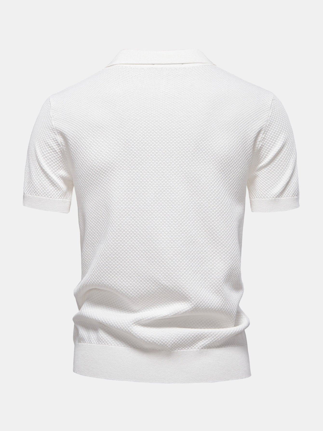 Elton® | Pineapple Texture Knit V Neck Polo