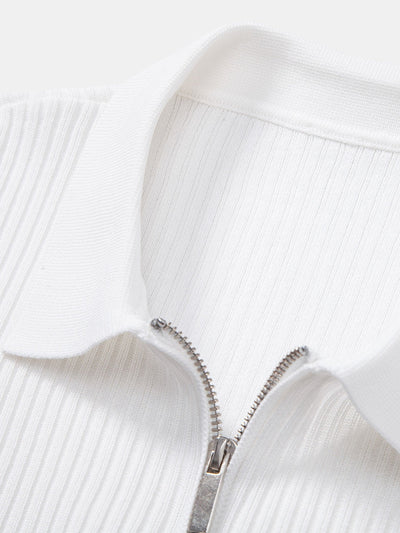 Samuel | Striped Gradient Knitted Polo Shirt