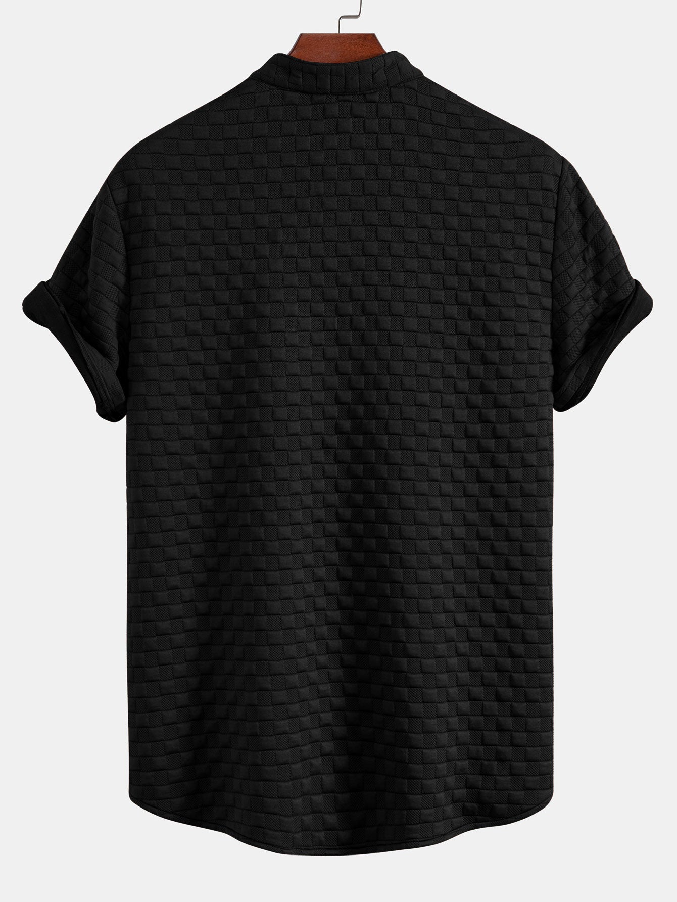 Jeffrey® | Checkerboard Stand Collar Shirt & Checkerboard Jacquard Shorts