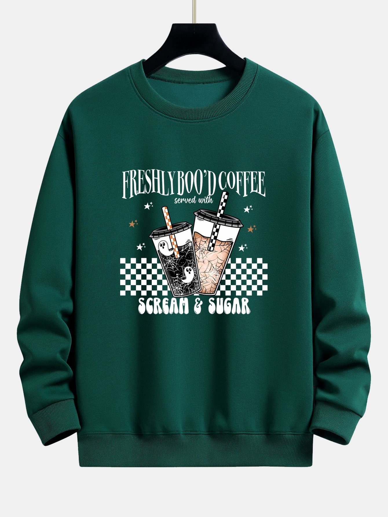 Bertrán® | Freshly Boo¡¯d Coffee Halloween Print Relax Fit Sweatshirt