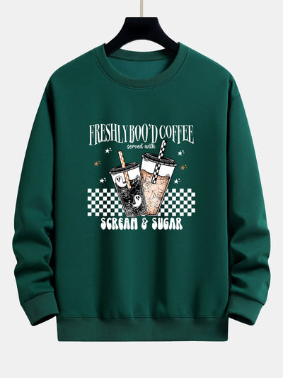 Bertrán® | Freshly Boo¡¯d Coffee Halloween Print Relax Fit Sweatshirt