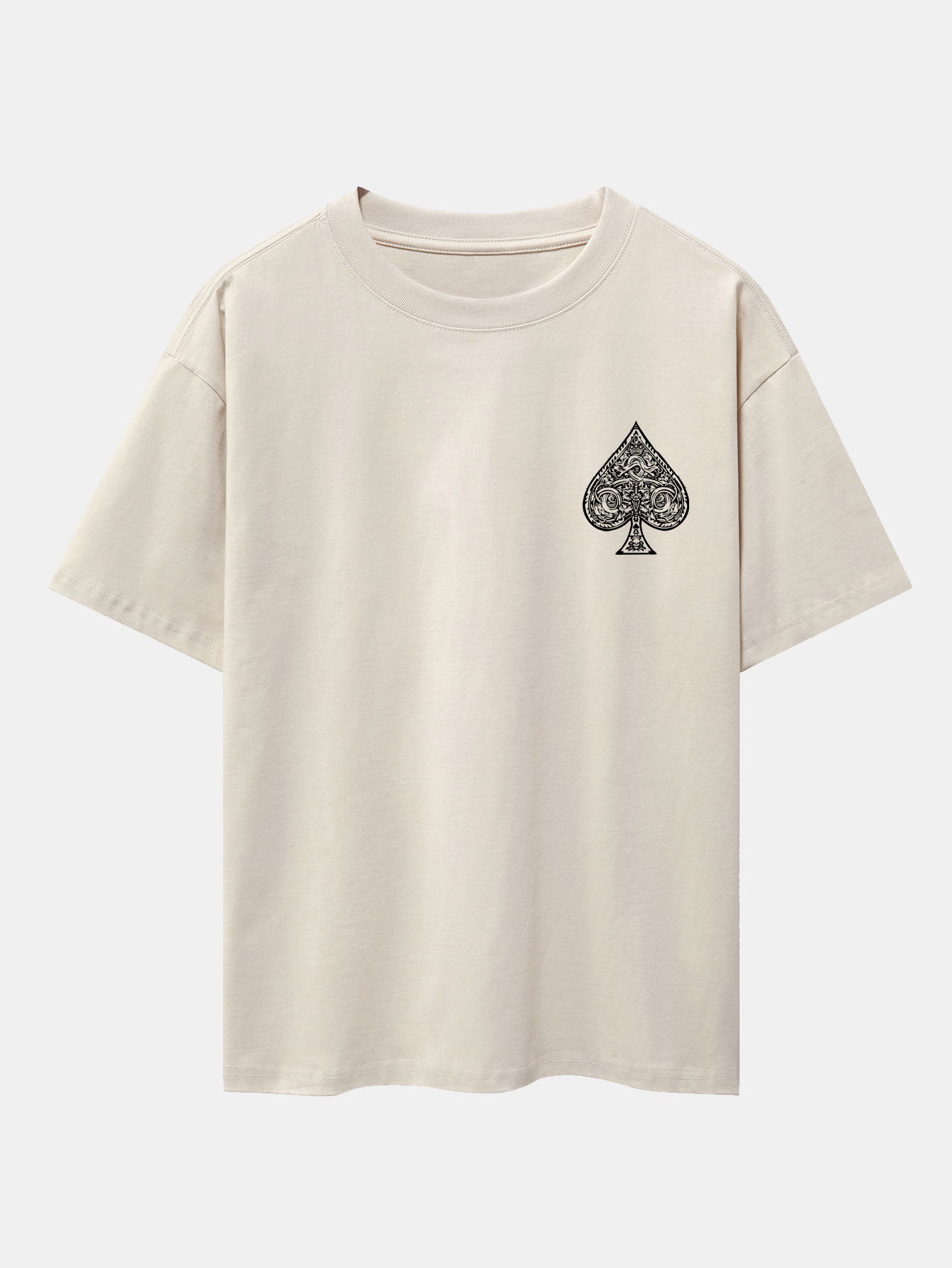 Ahab® | Ace Of Spades Print Drop Shoulder Oversize T-Shirt
