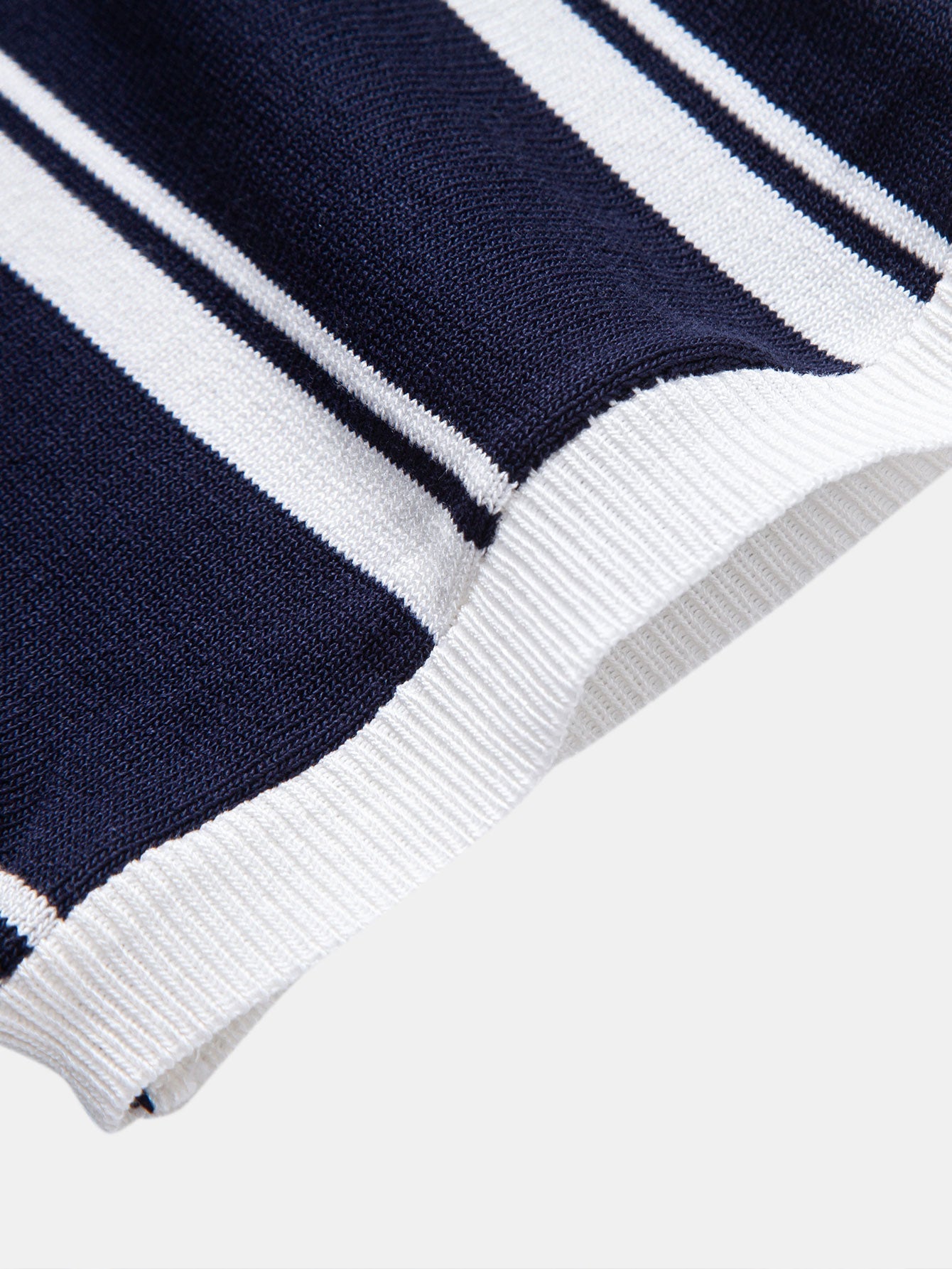 James | Striped Zip Up Knit Polo