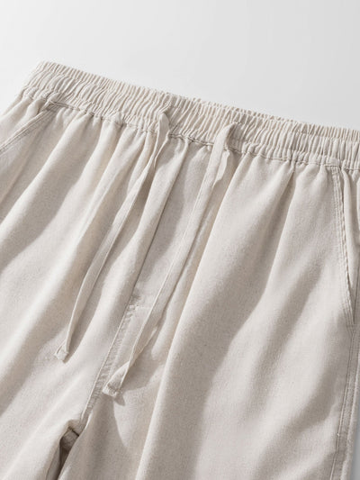 Eleazar® | Linen Cotton Blend Drawstring Shorts