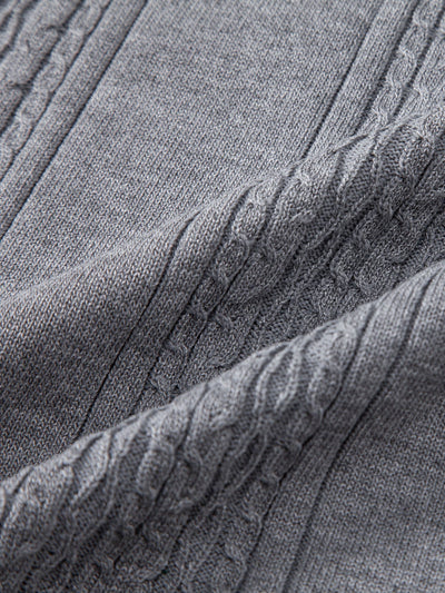 Elijah | Twist Jacquard Knitted Zipper Polo Shirt