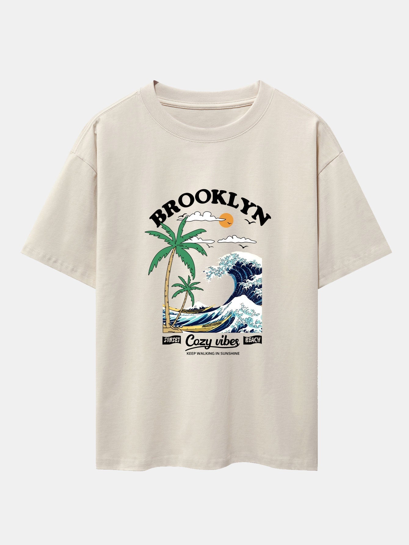 Alair® | Beach Waves Print Drop Shoulder Oversize T-Shirt