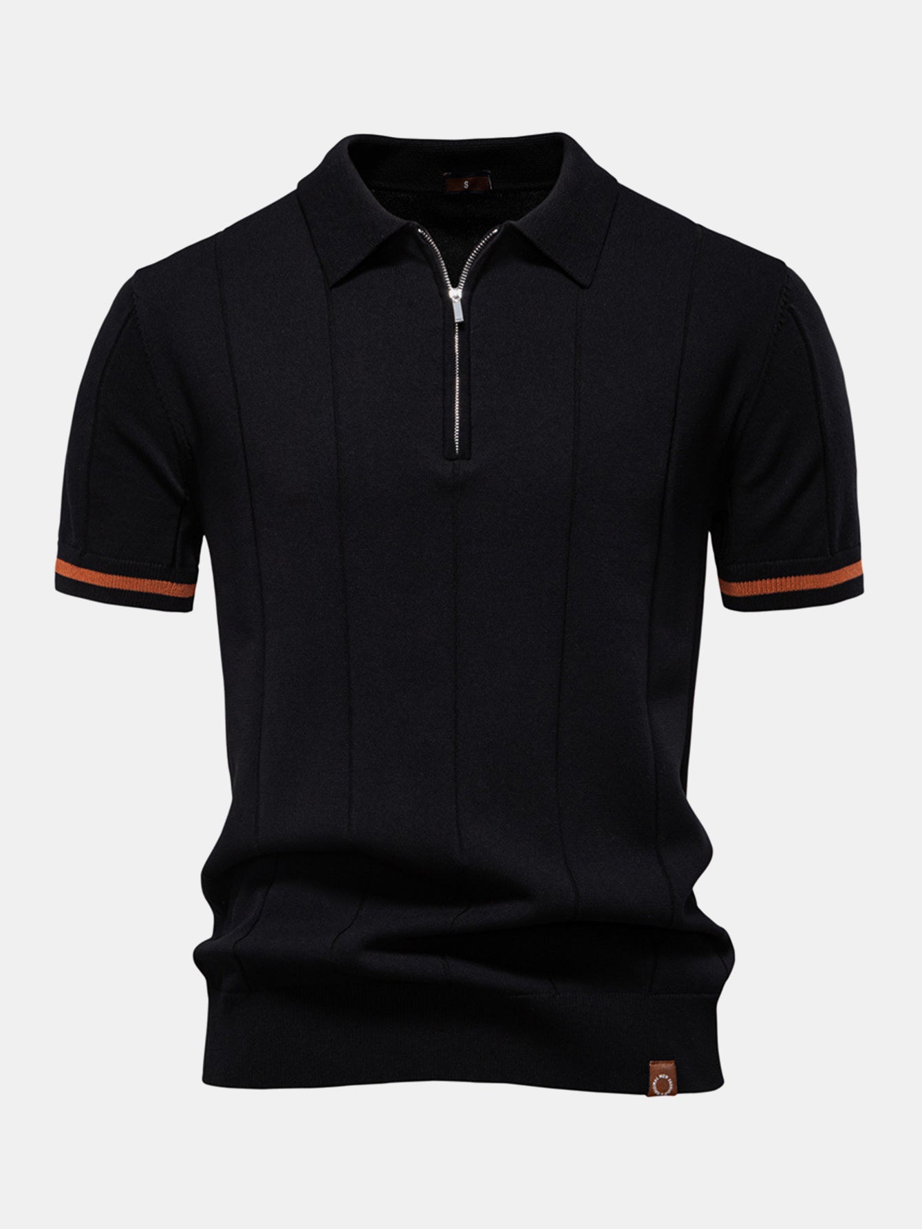 Grayson | Contrast Trim Zipper Knit Polo Shirt