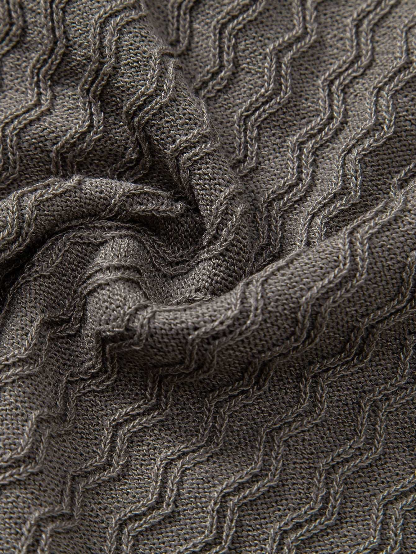 Jackson | Wave Jacquard Zip Up Knitted Polo Shirt