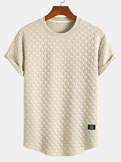 Carlos® | Checkerboard Jacquard Arc Hem T-Shirt