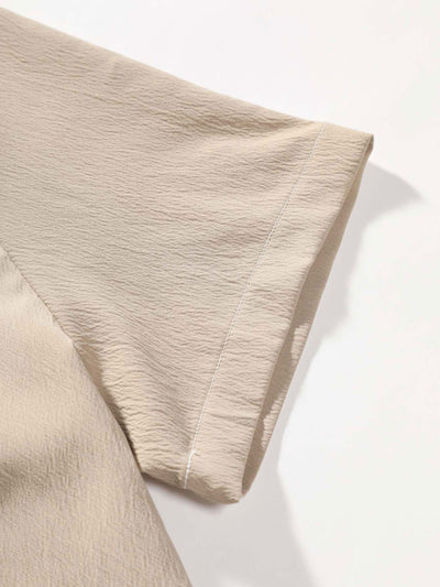 Aristodemo® | Wrinkled Texture Stand Collar Shirt