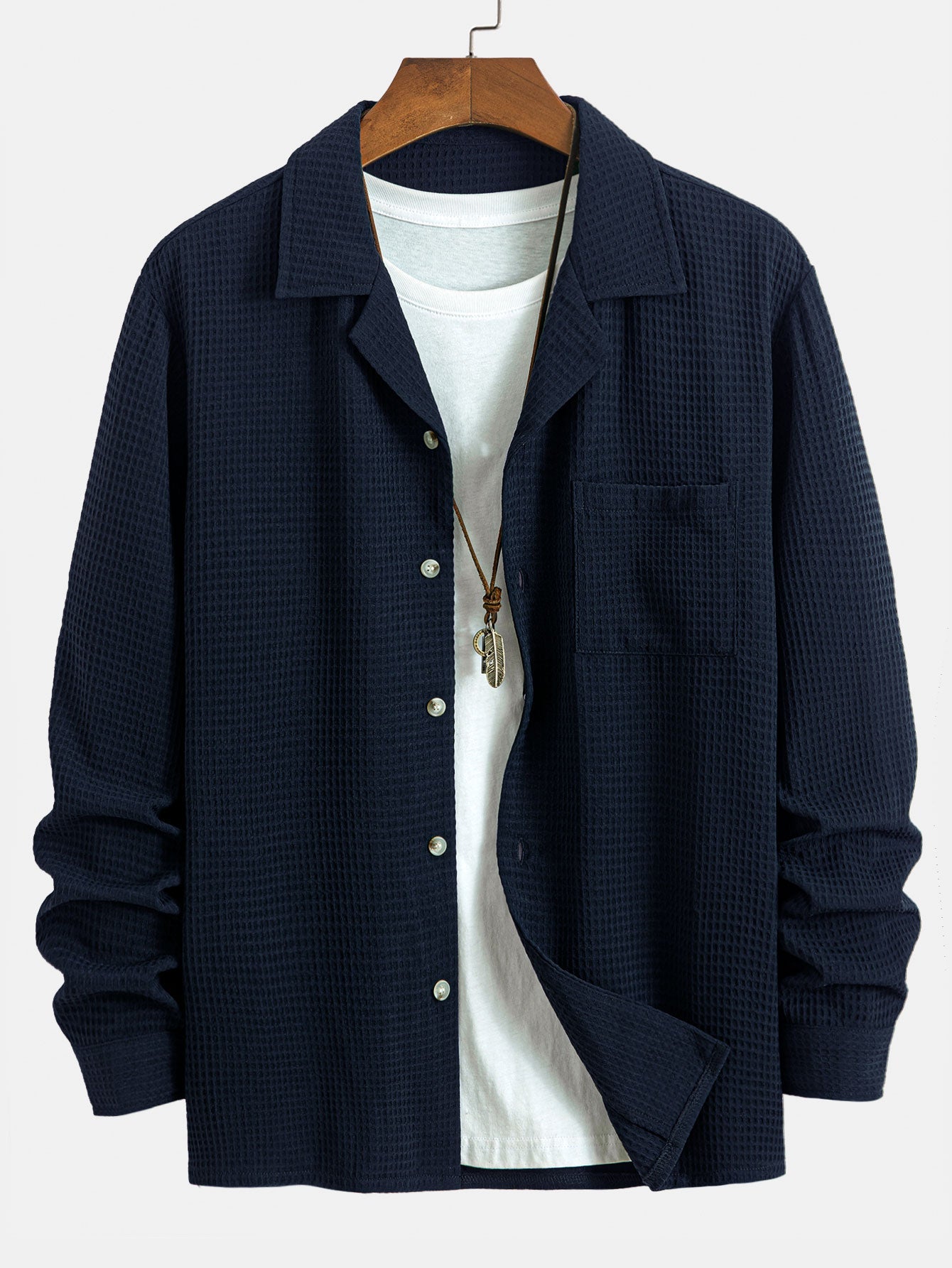 Alcidas® | Long Sleeve Waffle Cuban Collar Shirt