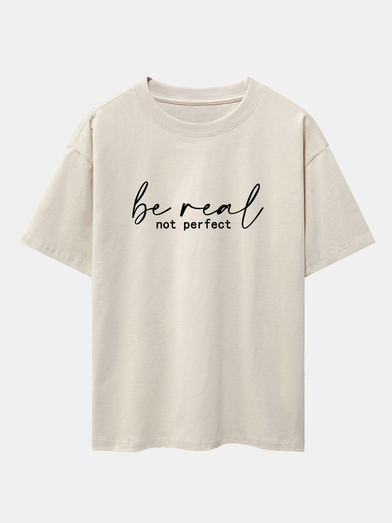 Alexei® | Be Real Not Perfect Print Drop Shoulder Oversize T-Shirt