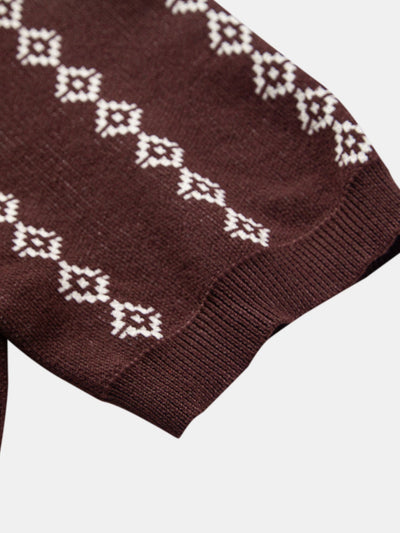 Joseph | Geometric Knit V Neck Polo Shirt