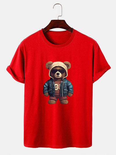 Agustín® | Bear In Leather Jacket Print T-Shirt
