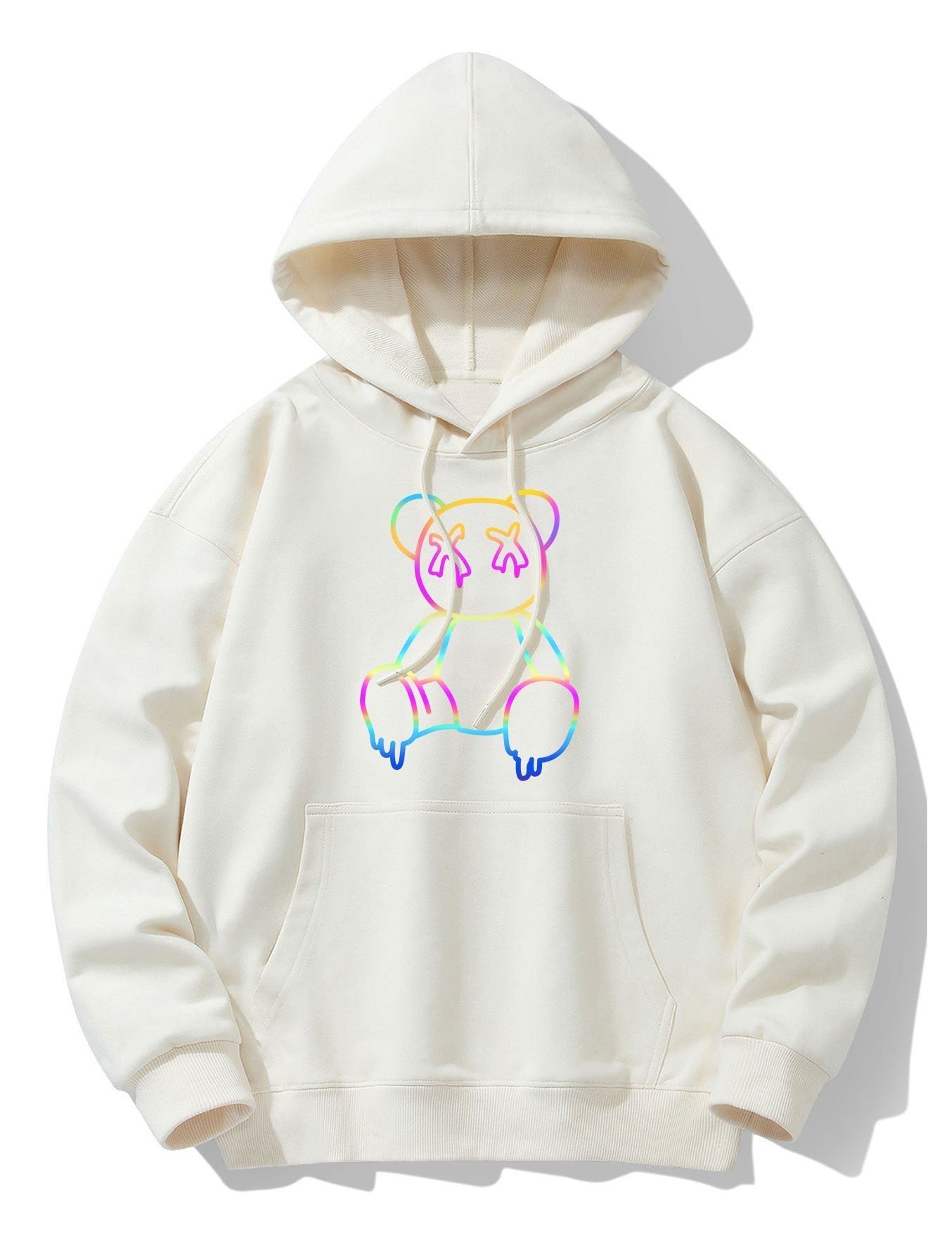 Xavier | Gradient Dissolving Bear Print Drop Shoulder Relaxed Hoodie