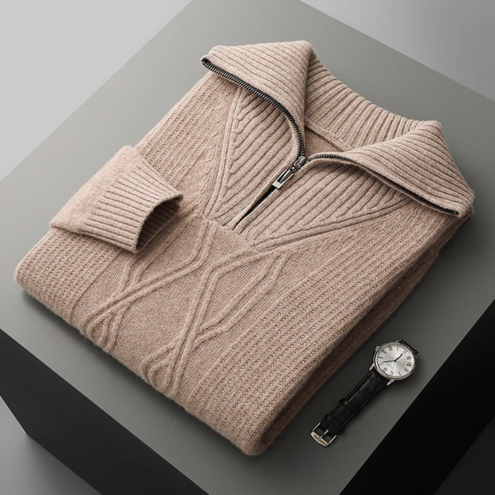 Quinn | Taranto Merino Wool Zip Sweater