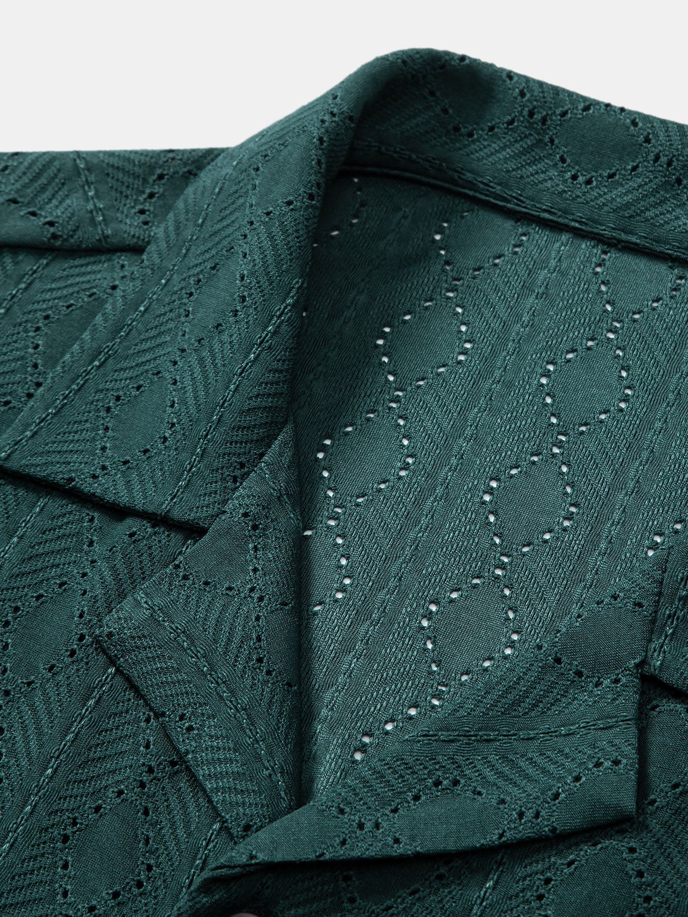 Macabeo® | Muscle Fit Diamond Texture Cuban Shirt