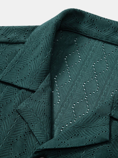 Macabeo® | Muscle Fit Diamond Texture Cuban Shirt