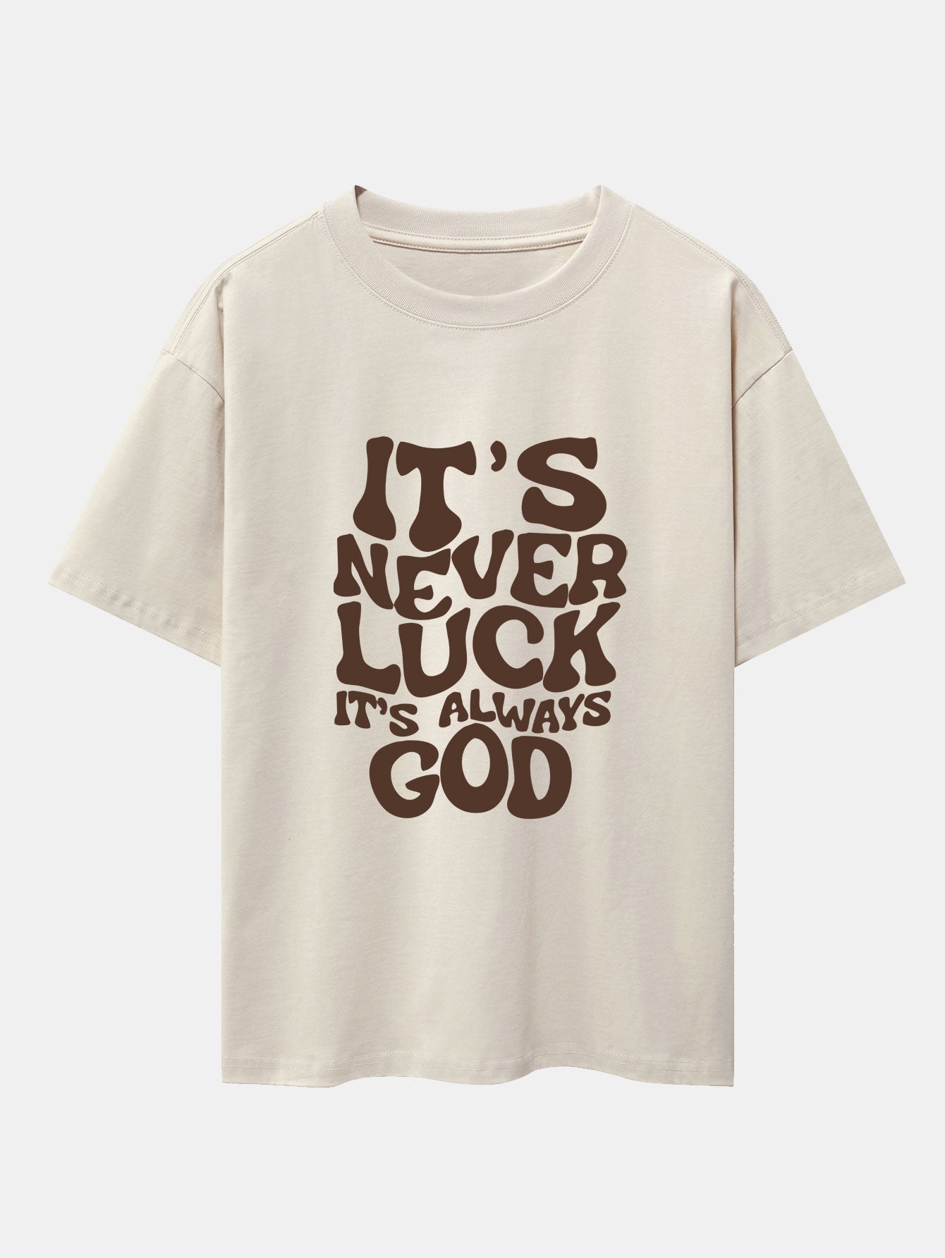 Dolores® | God Slogan Print Drop Shoulder Oversize T-Shirt