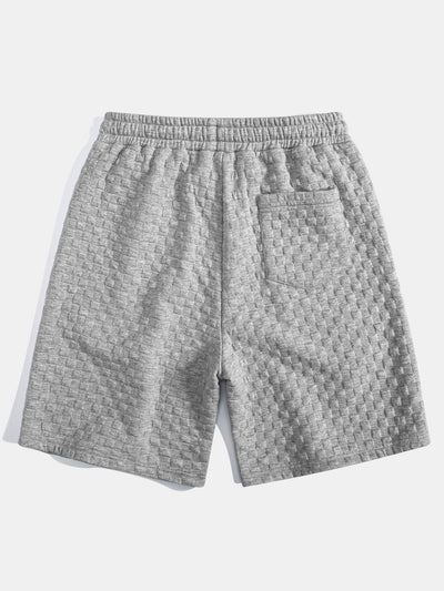 Jamie® | Checkerboard Jacquard Arc Hem Hooded T-Shirt & Checkerboard Jacquard Shorts