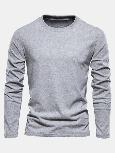 Macario® | Basic Long Sleeve Cotton T-Shirt