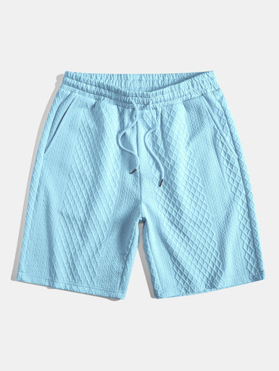 Adelin® | 3 Pieces Diamond Geometric Jacquard Drawstring Shorts