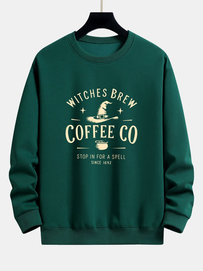 Bilal® | Witches Brew Coffee Halloween Print Relax Fit Sweatshirt