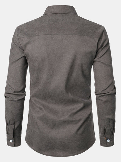 Felicio® | Corduroy Plaid Panel Button Up Shirt