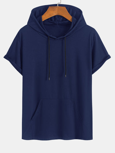 Lucas® | Athletic Mesh Kangaroo Pocket Hooded T-Shirt