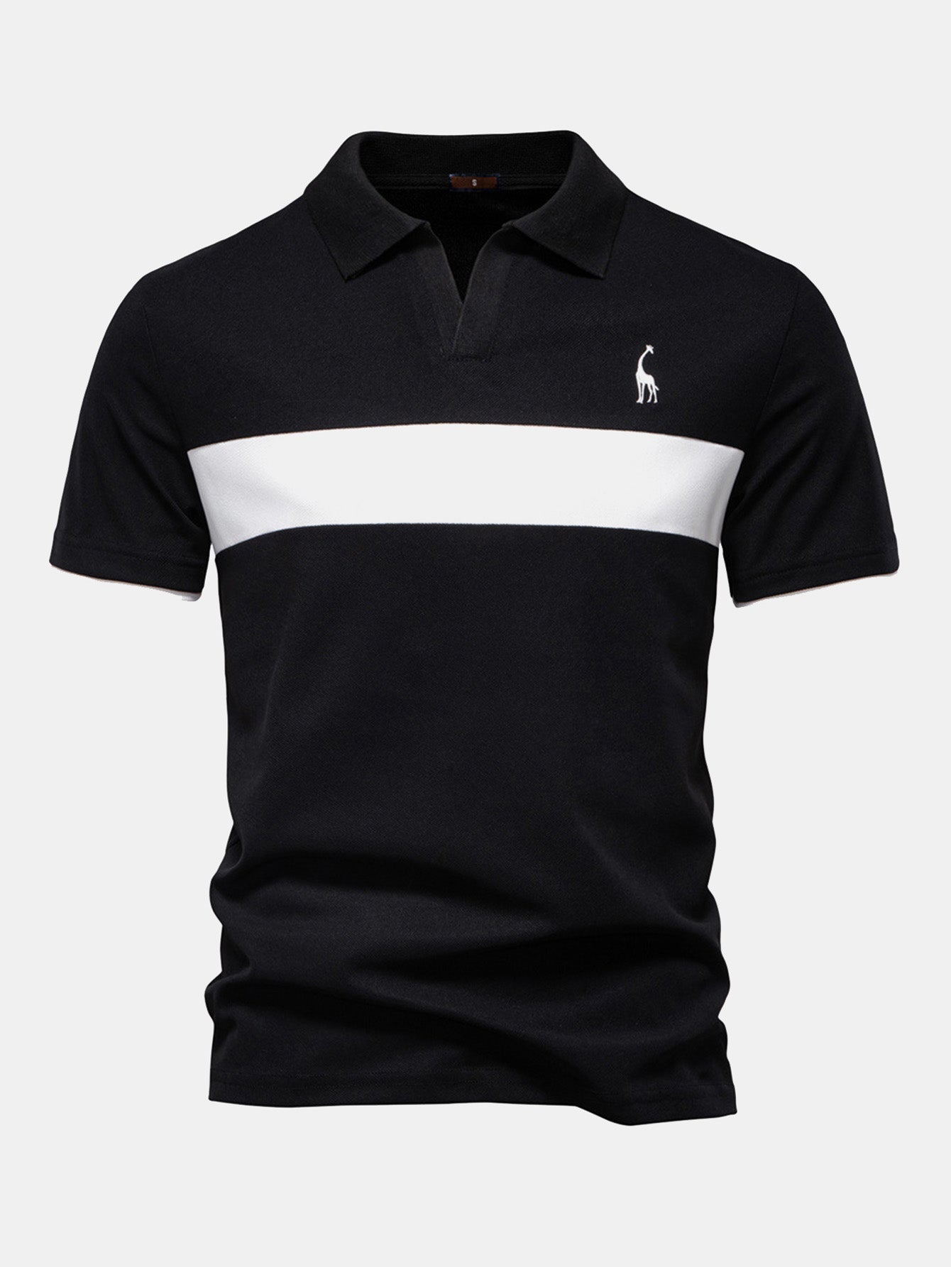 Miles | Contrast Pique V Neck Polo Shirt