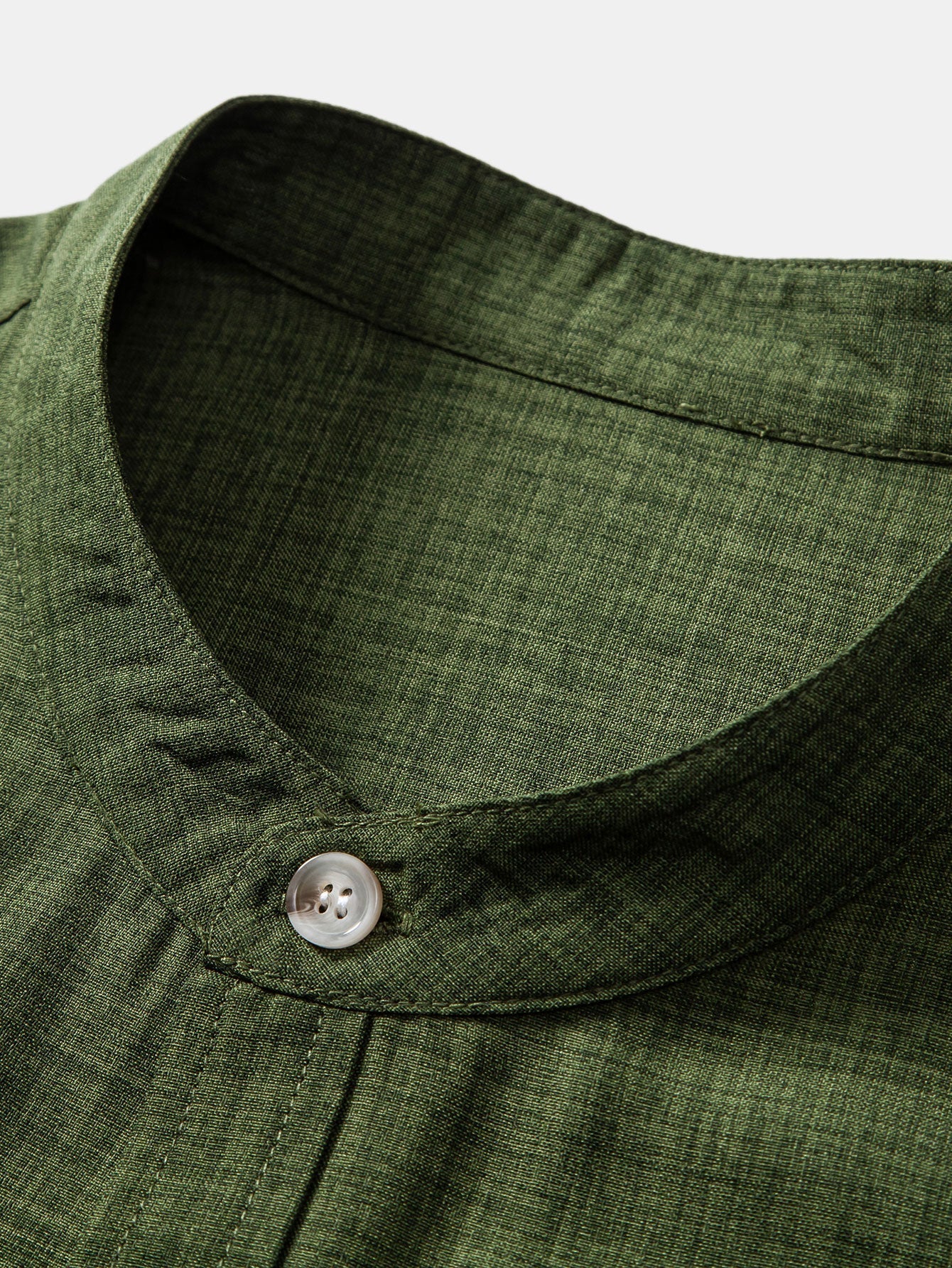 Adham® | Short Sleeve Stand Collar Shirt & Straight Leg Linen Pants