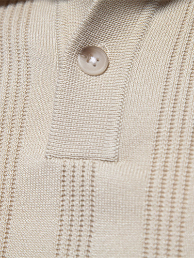 Gavin | Stripe Knit Polo Shirt