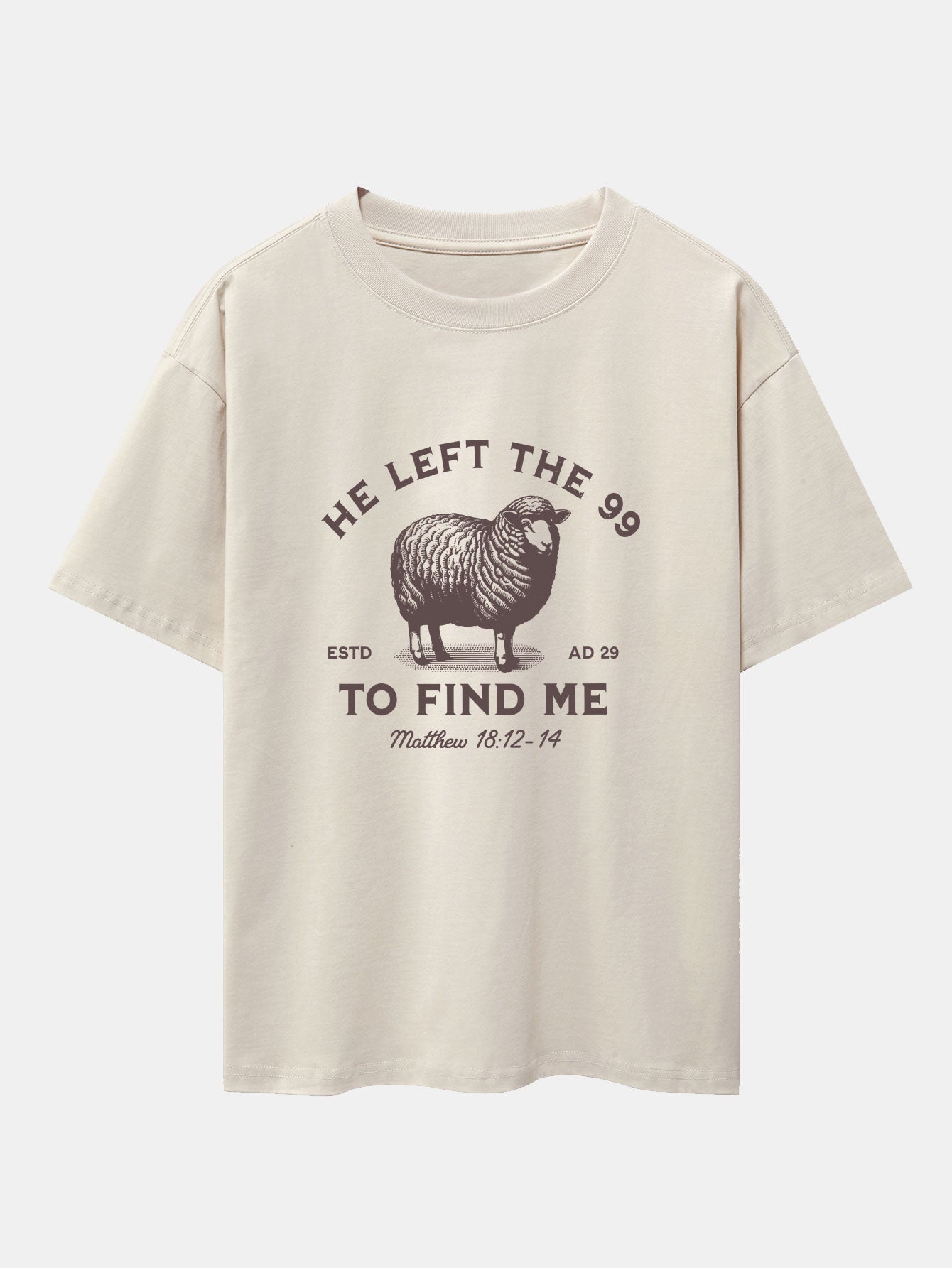 Jayden® | The Lost Lamb Print Drop Shoulder Oversize T-Shirt
