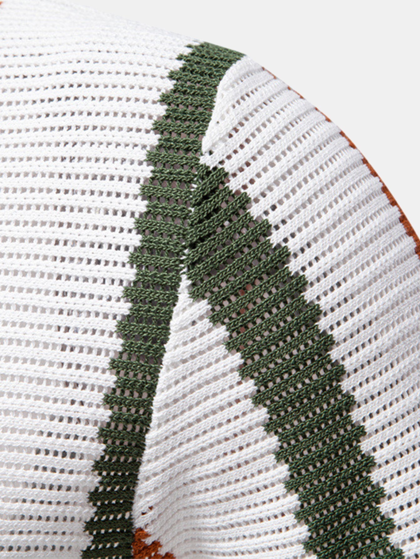 Chris® | Stripe Knit V Neck Polo Shirt