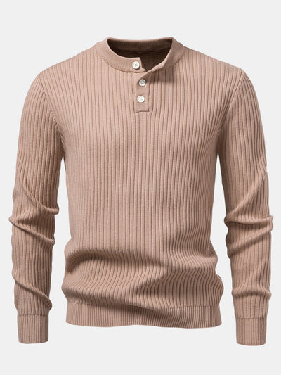 Ardal® | Ribbed Henley Neck Sweater